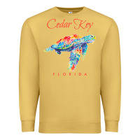 Antique Gold Cedar Key Florida Watercolor Sea Turtle Sweatshirt Premium Sweatshirt - InspiraDesign