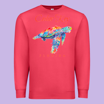 Cedar Key Florida Watercolor Sea Turtle Sweatshirt Premium Sweatshirt Designed By Inspiradesign