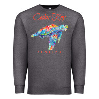 Charcoal Heather Cedar Key Florida Watercolor Sea Turtle Sweatshirt Premium Sweatshirt - InspiraDesign