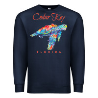 Navy Cedar Key Florida Watercolor Sea Turtle Sweatshirt Premium Sweatshirt - InspiraDesign