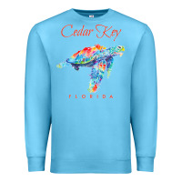 Ocean Blue Cedar Key Florida Watercolor Sea Turtle Sweatshirt Premium Sweatshirt - InspiraDesign