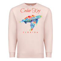 Pale Pink Cedar Key Florida Watercolor Sea Turtle Sweatshirt Premium Sweatshirt - InspiraDesign