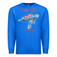 True Royal Cedar Key Florida Watercolor Sea Turtle Sweatshirt Premium Sweatshirt - InspiraDesign