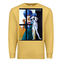 Antique Gold Neon Genesis Evangelion Rei Ayanami Premium Sweatshirt - InspiraDesign