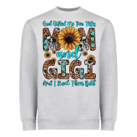 Heather Grey god gifted me two titles mom and gigi  and i rock them both Heavyweight Sweatshirt - JahusDesignShop