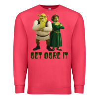 Shrek Fiona & Shrek Get Ogre It Text Poster Premium Sweatshirt | Teevron