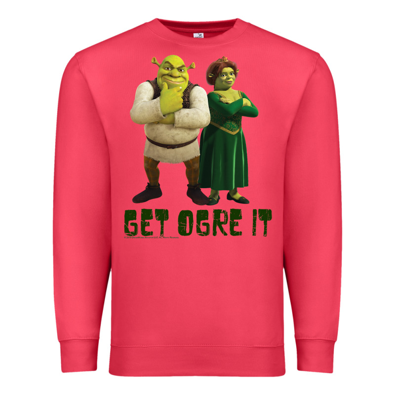 Shrek Fiona & Shrek Get Ogre It Text Poster Premium Sweatshirt by InspiraDesign | Teevron