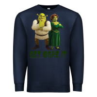 Navy Shrek Fiona & Shrek Get Ogre It Text Poster Premium Sweatshirt - InspiraDesign