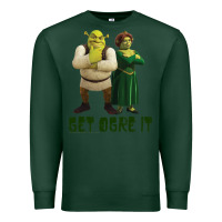 Sports Green Shrek Fiona & Shrek Get Ogre It Text Poster Premium Sweatshirt - InspiraDesign