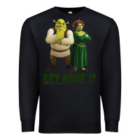 Black Shrek Fiona & Shrek Get Ogre It Text Poster Premium Sweatshirt - InspiraDesign