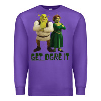 Purple Shrek Fiona & Shrek Get Ogre It Text Poster Premium Sweatshirt - InspiraDesign