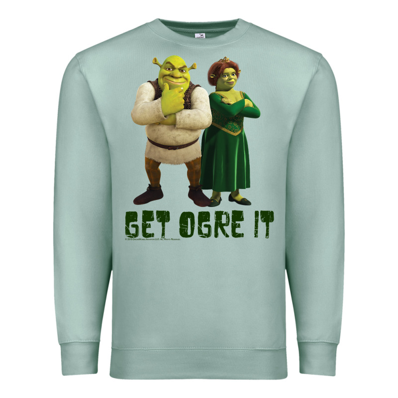 Shrek Fiona & Shrek Get Ogre It Text Poster Premium Sweatshirt by InspiraDesign | Teevron