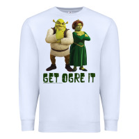 White Shrek Fiona & Shrek Get Ogre It Text Poster Premium Sweatshirt - InspiraDesign