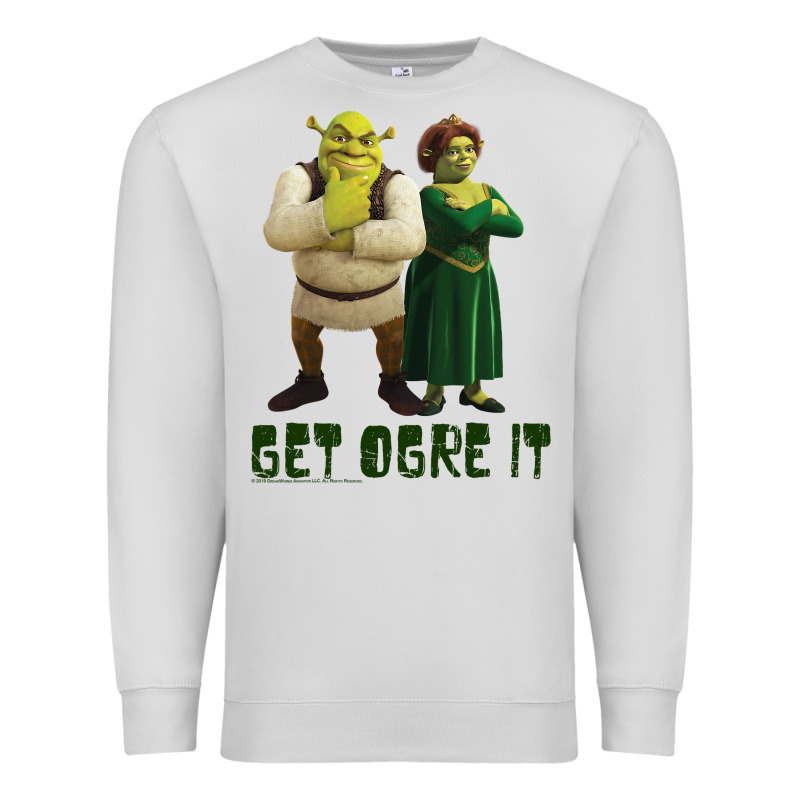 Shrek Fiona & Shrek Get Ogre It Text Poster Premium Sweatshirt by InspiraDesign | Teevron