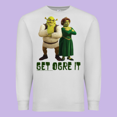 Shrek Fiona & Shrek Get Ogre It Text Poster Premium Sweatshirt Designed By Inspiradesign