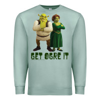 Seafoam Shrek Fiona & Shrek Get Ogre It Text Poster Premium Sweatshirt - InspiraDesign