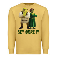 Antique Gold Shrek Fiona & Shrek Get Ogre It Text Poster Premium Sweatshirt - InspiraDesign