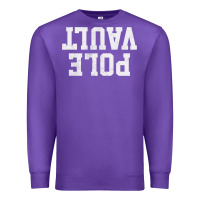 Purple pole vault t shirt upside down funny pole vault jumper shirt Premium Sweatshirt - InspiraDesign