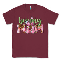 Burgundy Happy Easter Bunny Mom Classic Tee - CowGirlArtShop