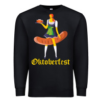 Black barmaid oktoberfest funny german woman dirndl bratwurst t shirt Premium Sweatshirt - InspiraDesign