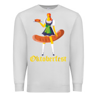 Dove Grey barmaid oktoberfest funny german woman dirndl bratwurst t shirt Premium Sweatshirt - InspiraDesign