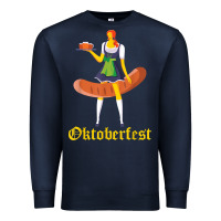 Navy barmaid oktoberfest funny german woman dirndl bratwurst t shirt Premium Sweatshirt - InspiraDesign