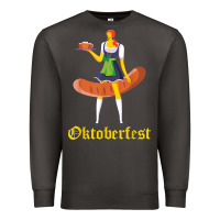 Smoke barmaid oktoberfest funny german woman dirndl bratwurst t shirt Premium Sweatshirt - InspiraDesign