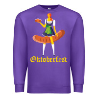 Purple barmaid oktoberfest funny german woman dirndl bratwurst t shirt Premium Sweatshirt - InspiraDesign