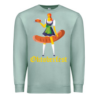 Seafoam barmaid oktoberfest funny german woman dirndl bratwurst t shirt Premium Sweatshirt - InspiraDesign