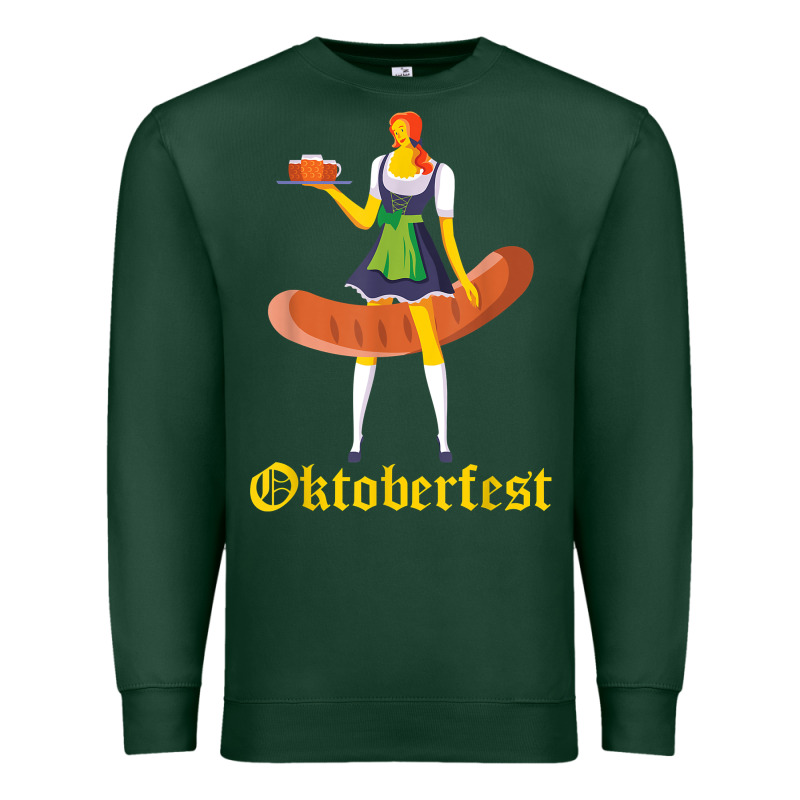 Barmaid Oktoberfest Funny German Woman Dirndl Bratwurst T Shirt Premium Sweatshirt by InspiraDesign | Teevron