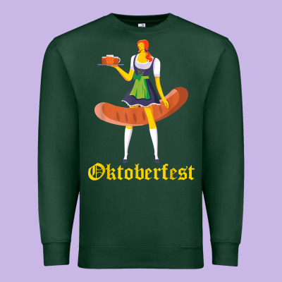 Barmaid Oktoberfest Funny German Woman Dirndl Bratwurst T Shirt Premium Sweatshirt Designed By Inspiradesign