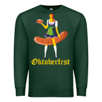 Sports Green barmaid oktoberfest funny german woman dirndl bratwurst t shirt Premium Sweatshirt - InspiraDesign