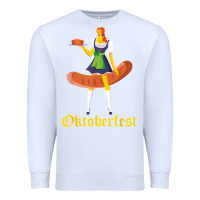 White barmaid oktoberfest funny german woman dirndl bratwurst t shirt Premium Sweatshirt - InspiraDesign