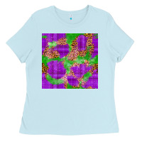 Baby Blue Mardi Gras leopard Seamless Pattern Ladies Tee - FaDigitalArtStudio