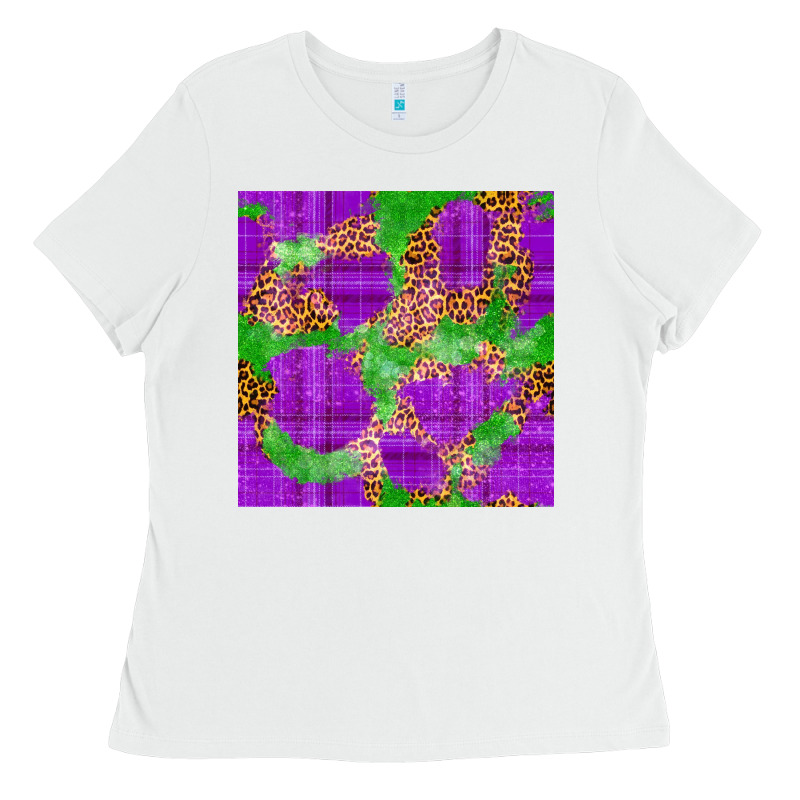 Mardi Gras Leopard Seamless Pattern Ladies Tee by FaDigitalArtStudio | Teevron