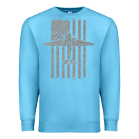 Ocean Blue C-47 Skytrain Wwii Transport Airplane Vintage Flag Premium Sweatshirt - InspiraDesign