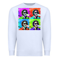 White STEVIE WONDER! Premium Sweatshirt - InspiraDesign