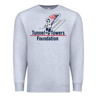 Heather Grey Tunnel To Towers F-oundation American Flag USA Flag Premium Sweatshirt - InspiraDesign