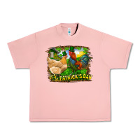 Salmon It's St. Patrick's Day Rooster And Chicken Urban Heavy Tee - RanaPortraitStore