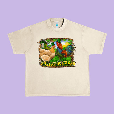 It's St. Patrick's Day Rooster And Chicken Urban Heavy Tee Designed By Ranaportraitstore