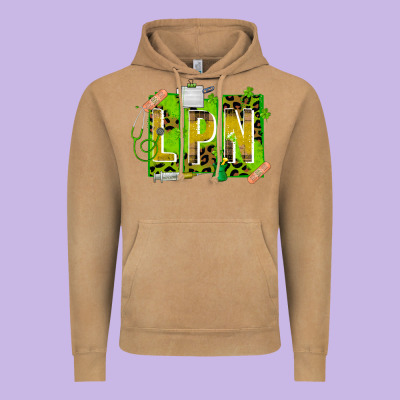 St. Patricks Day Lpn Vintage Hoodie Designed By Cowhidedigitalart