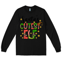Black santas cutest elf Long Sleeve Tee - CowhideDigitalArt