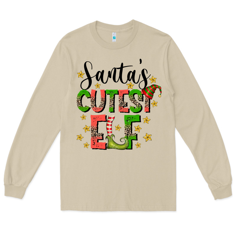Santas Cutest Elf Long Sleeve Tee by CowhideDigitalArt | Teevron