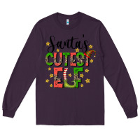 Plum santas cutest elf Long Sleeve Tee - CowhideDigitalArt