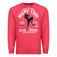 Cardinal thailand american flag muay thai boxing train hard repeat t shirt Premium Sweatshirt - InspiraDesign