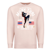 Pale Pink thailand american flag muay thai boxing train hard repeat t shirt Premium Sweatshirt - InspiraDesign
