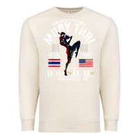 Sandshell thailand american flag muay thai boxing train hard repeat t shirt Premium Sweatshirt - InspiraDesign