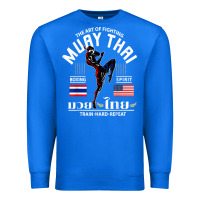 True Royal thailand american flag muay thai boxing train hard repeat t shirt Premium Sweatshirt - InspiraDesign