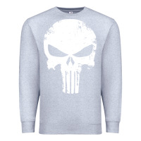Heather Grey the punisher skull Premium Sweatshirt - InspiraDesign