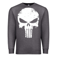 Charcoal Heather the punisher skull Premium Sweatshirt - InspiraDesign